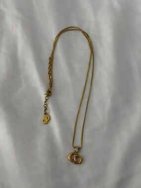 Dior Gold Interlocking 'CD' Pendant Necklace